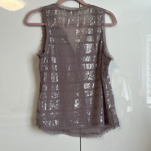 MATTY M Sequin Sleeveless V Neck Blouse, Size S - Picture 6 of 8